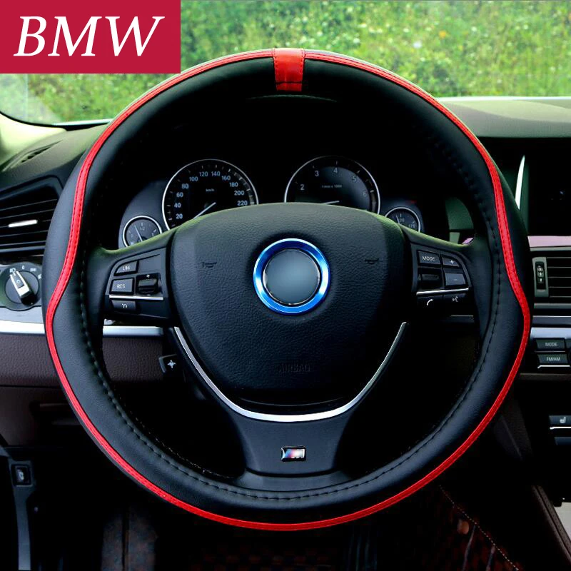 38 см автомобильный Стайлинг чехол на руль для BMW 1 2 3 4 5 7 серии X1 X3 X4 X5 X6 F30 F10 F15 F16 F34 F07
