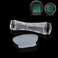 silicone jelly clear double head refill head stamper nail stamping tool marshmallow transparent stamp kit nail printing set