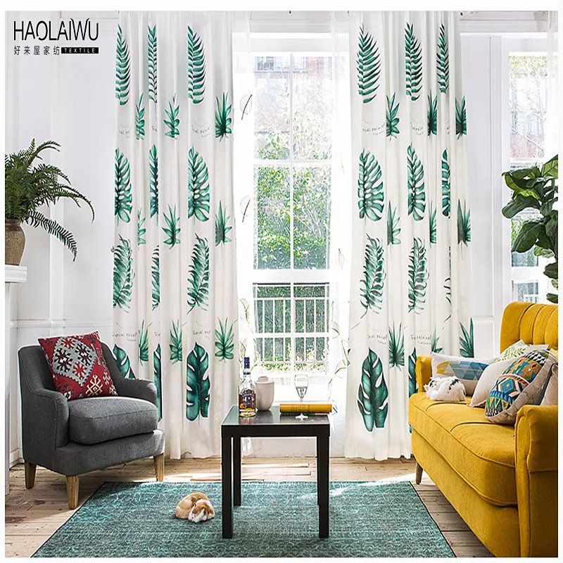 Бесплатная доставка Тропические Зеленые листья современный европейский стиль