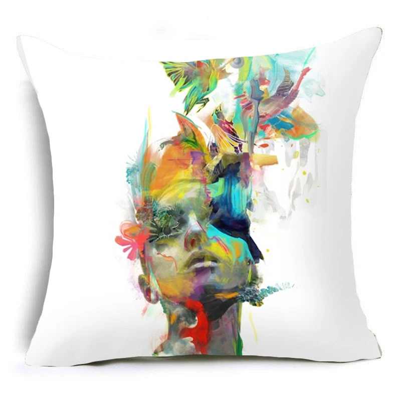 18'' Elife Yoga Polyester Creative morden Cushion Cover Square little girl Pillow Case For Sofa Car Home Decorative | Дом и сад