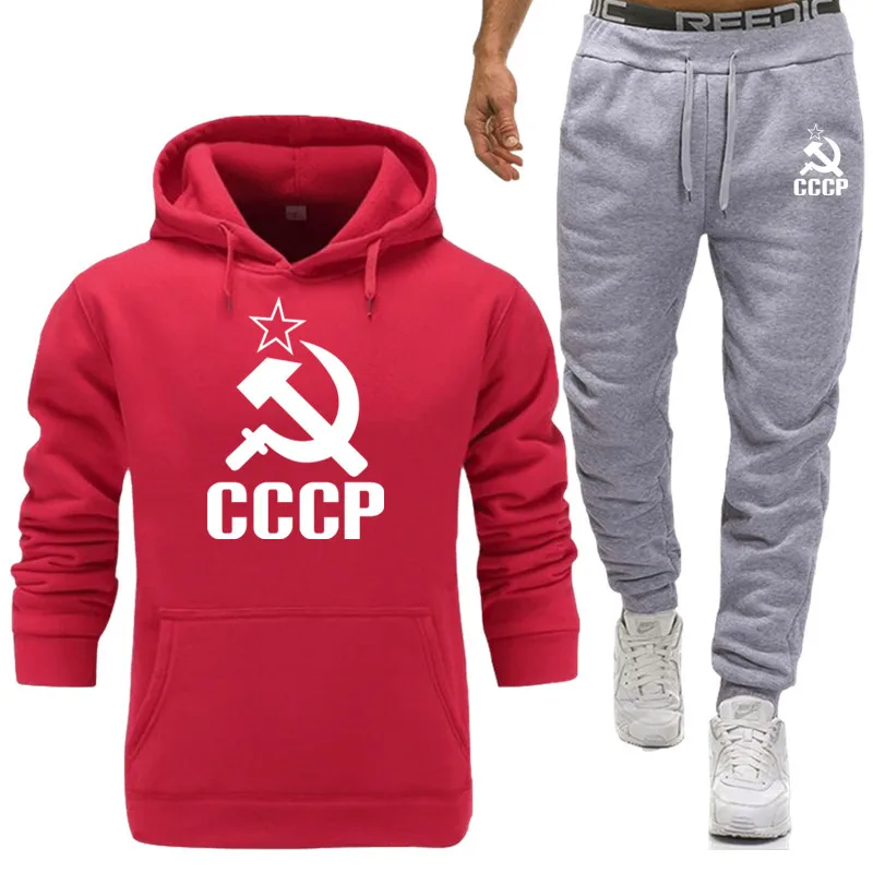 Спортивный костюм для мужчин, Термальный уникальный CCCP, спортивный костюм для России, СССР, СССР, спортивный костюм, толстовка+ штаны, спортивный костюм, повседневные толстовки