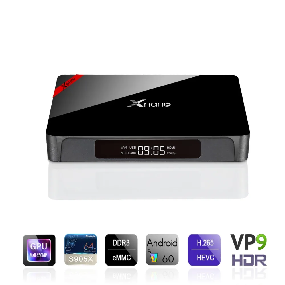 X96 Pro Xnano Android 6,0 ТВ приставка S905X четырехъядерный 2G+ 16G BT 4,0 4K HD2.0 OTA обновленный Смарт медиаплеер DLAN телеприставка