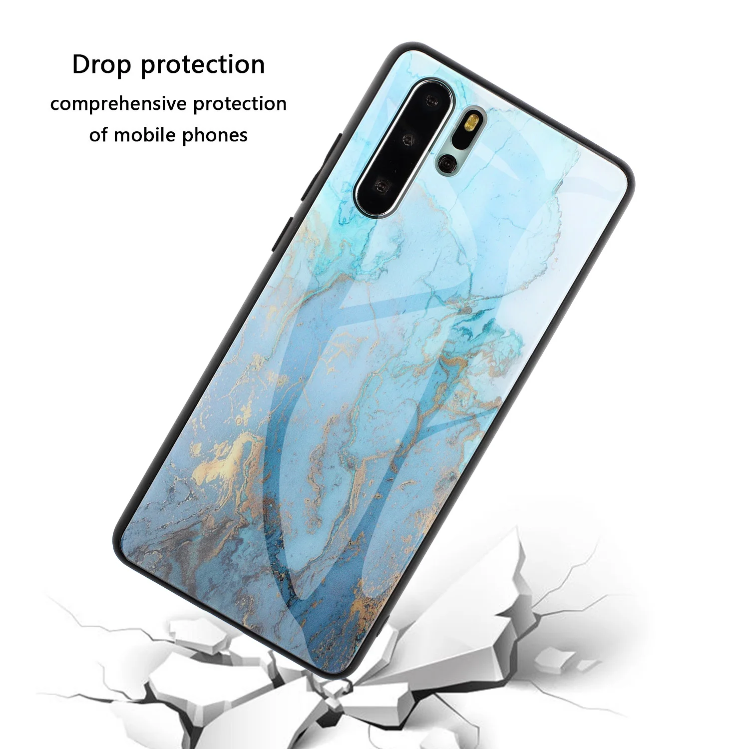 Marble Phone Case For Huawei P30 Lite Pro P20 TPU Tempered Glass Cover Honor V20 Nova 3i #4 |