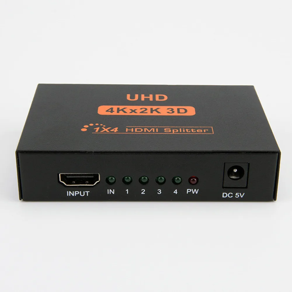 4K 3D UHD 1x4 HDMI Splitter Adapter 1xHDMI Signal Input Split to 4xHDMI Female Connector For HDTV DVD STB PS23 PSP Free Shipping |