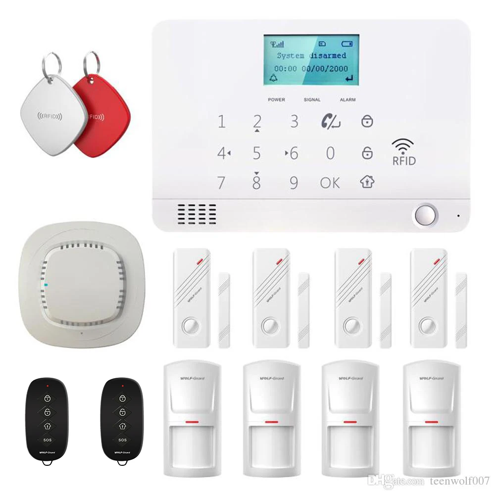 Kit 3 Wolf-Guard MR1 беспроводная домашняя GSM система охранной сигнализации комплект DIY приложение управление автоматический набор детектор движения датчик Охранная сигнализация система - Цвет: Kit 3