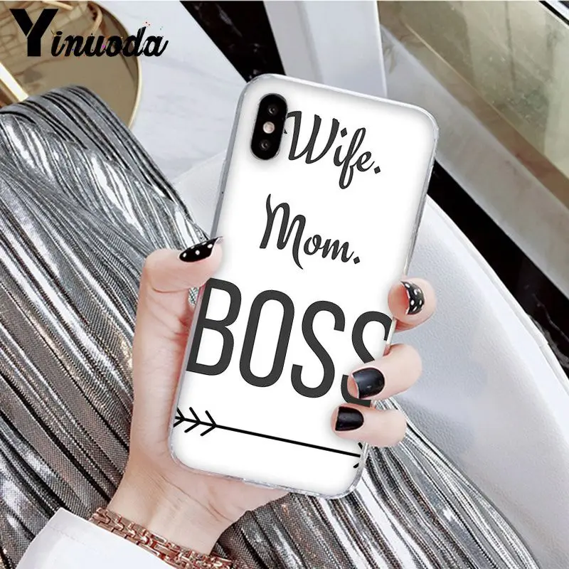 A9 Yinuoda, лучшая мама, босс, слова, окрашенные, аксессуары для телефонов, чехол для Apple iPhone 8 7 6 6S Plus X XS MAX 5 5S SE XR, мобильные чехлы - Цвет: A9