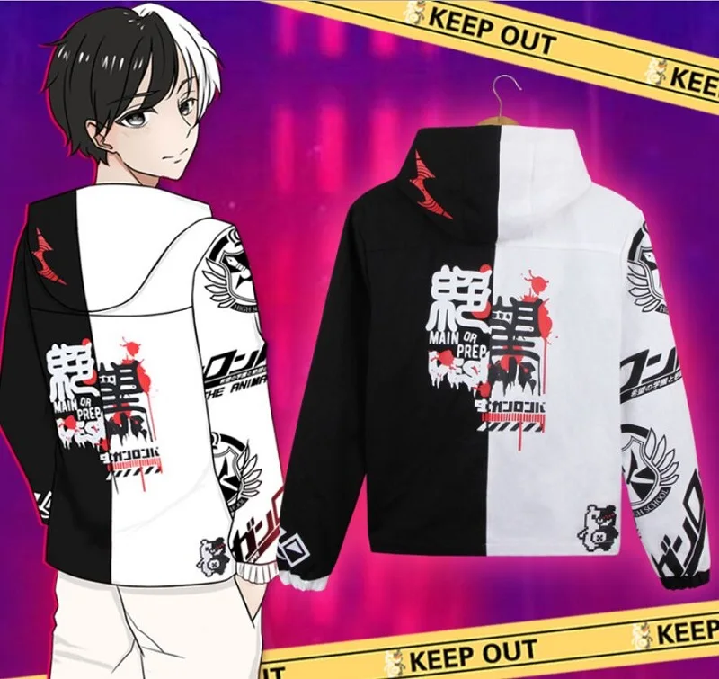 Dangan Ronpa куртка Монокума куртка с капюшоном Аниме Толстовка мужские куртки и пальто Косплей Костюм одежда унисекс