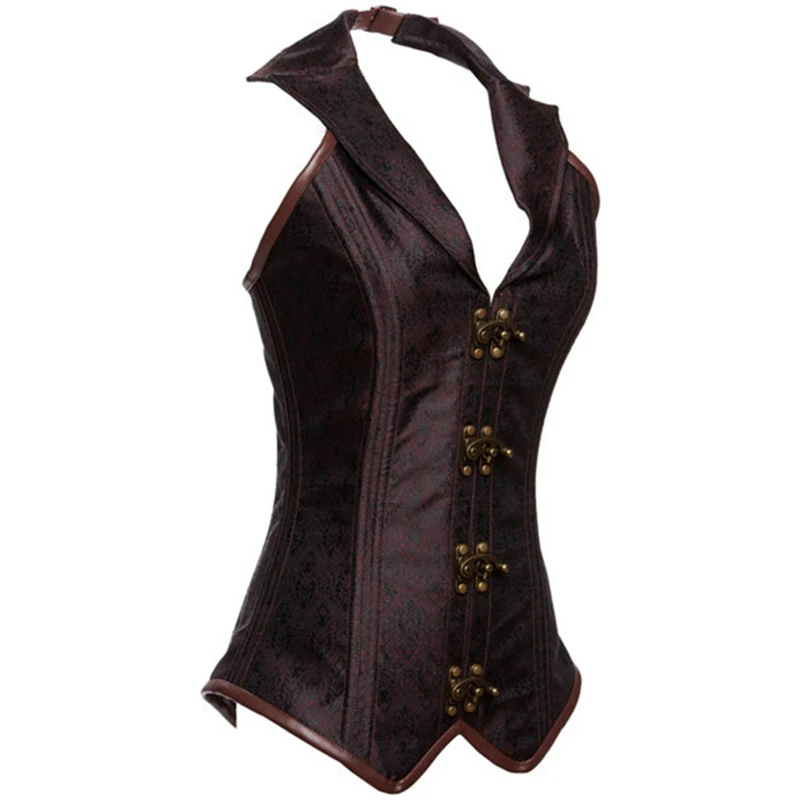 Коричневый винтажный стальной корсет Поддерживающий Пояс-корсет корректирующий