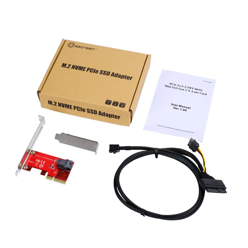PCIe 4X NVMe U.2 SSD Адаптер PCI-Express для SFF-8643 с SFF-8639 MiniSAS Кабель Бесплатная Доставка |