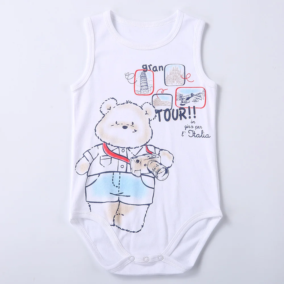 Детский комбинезон Летний без рукавов из 100% хлопка для новорожденных |