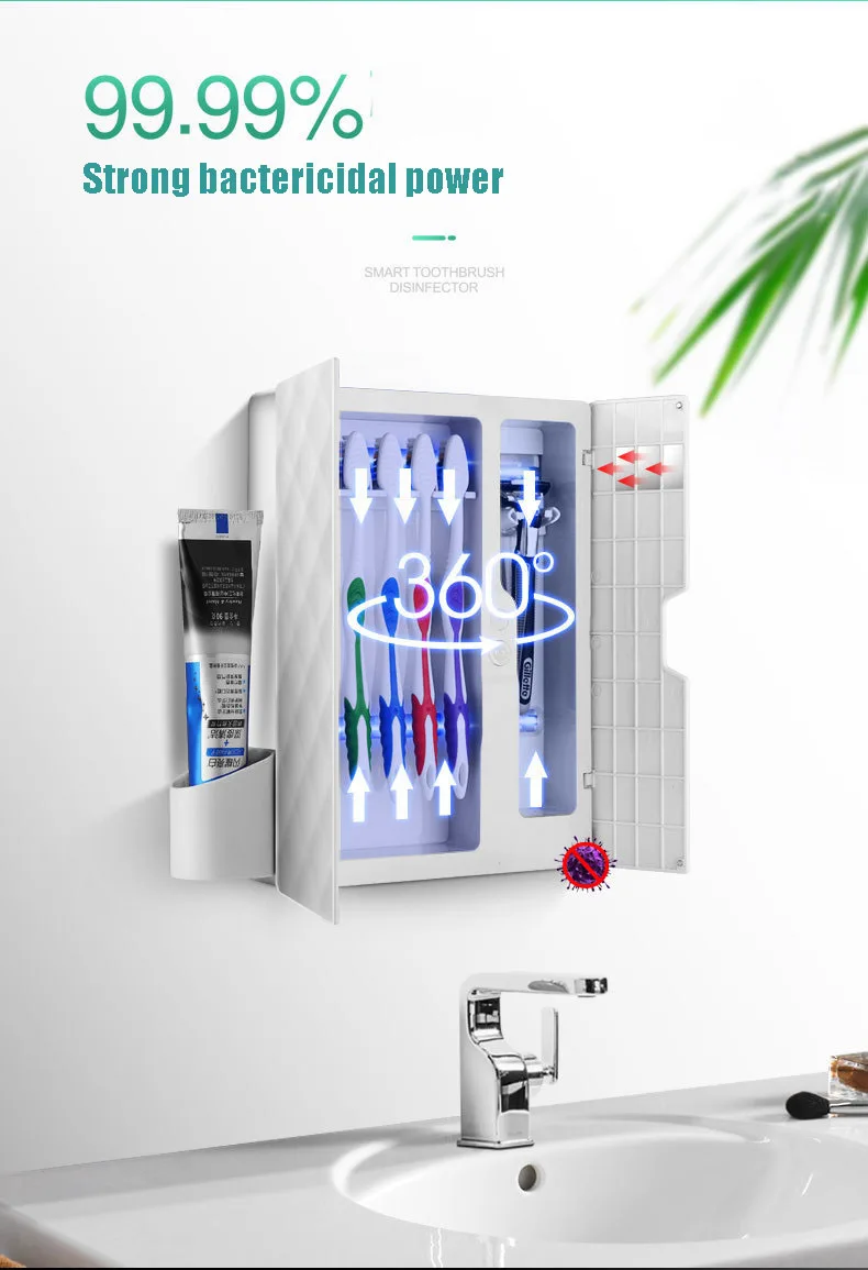 Интеллект дезинфектор зубной щетки ультрафиолетовые лучи Plug-free полностью автоматическая стерилизация Высококачественная зубная щетка для хранения