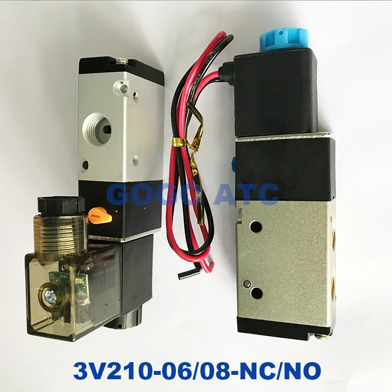 Пневматический электромагнитный клапан GOGO 3V210 06 08 порт NO/NC 1/8 дюйма 1/4 24 в