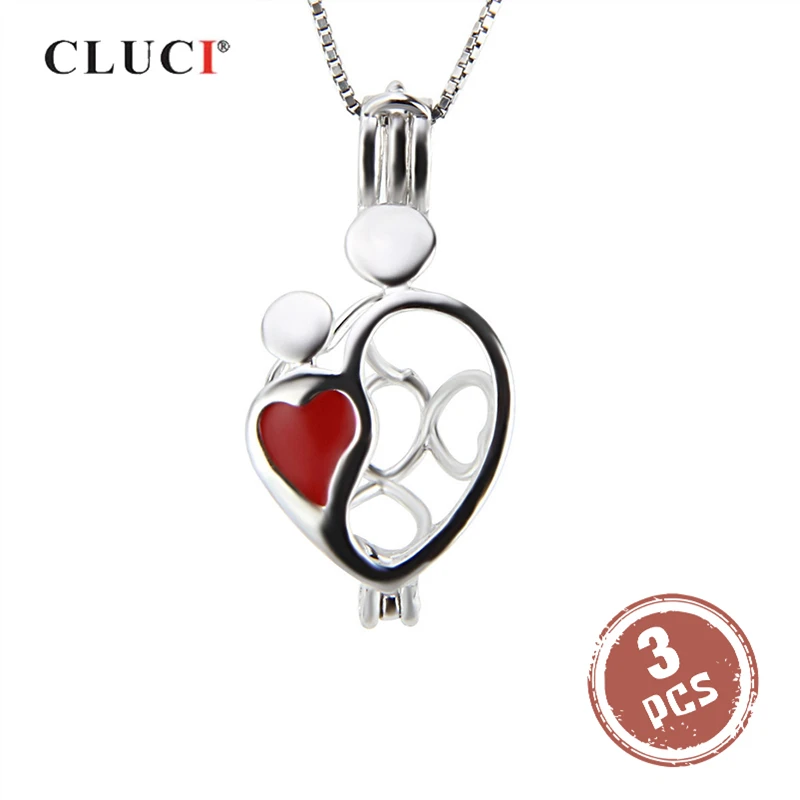 CLUCI 3 шт. подвеска в форме сердца серебро 925 пробы Женские Ювелирные изделия с