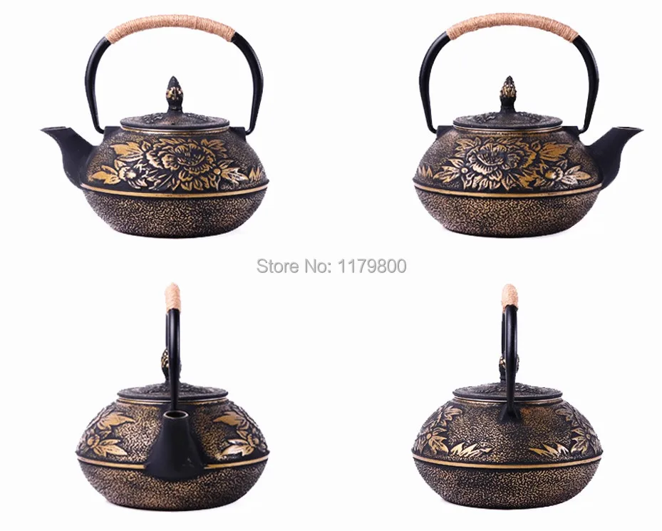 

Japanese Style Cast Iron Kettle Tetsubin Teapot With Strainer 900ml Capacity Flower