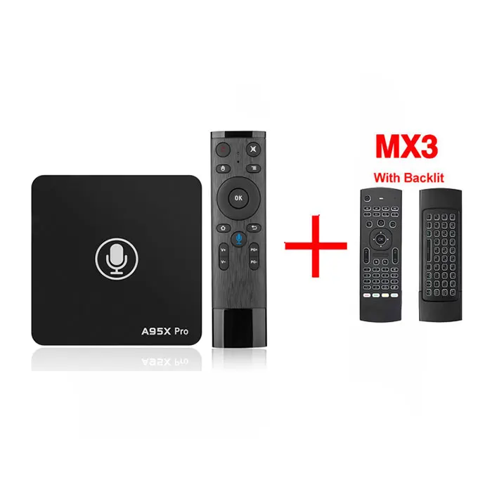 2G 16G MX3-Backlit Google tv Box A95X Pro 2G 16G Smart Android 7,1 tv Box Голосовое управление Amlogic S905W WiFi LAN медиаплеер PK X96 мини X96 мини - Цвет: 2G 16G MX3-Backlit