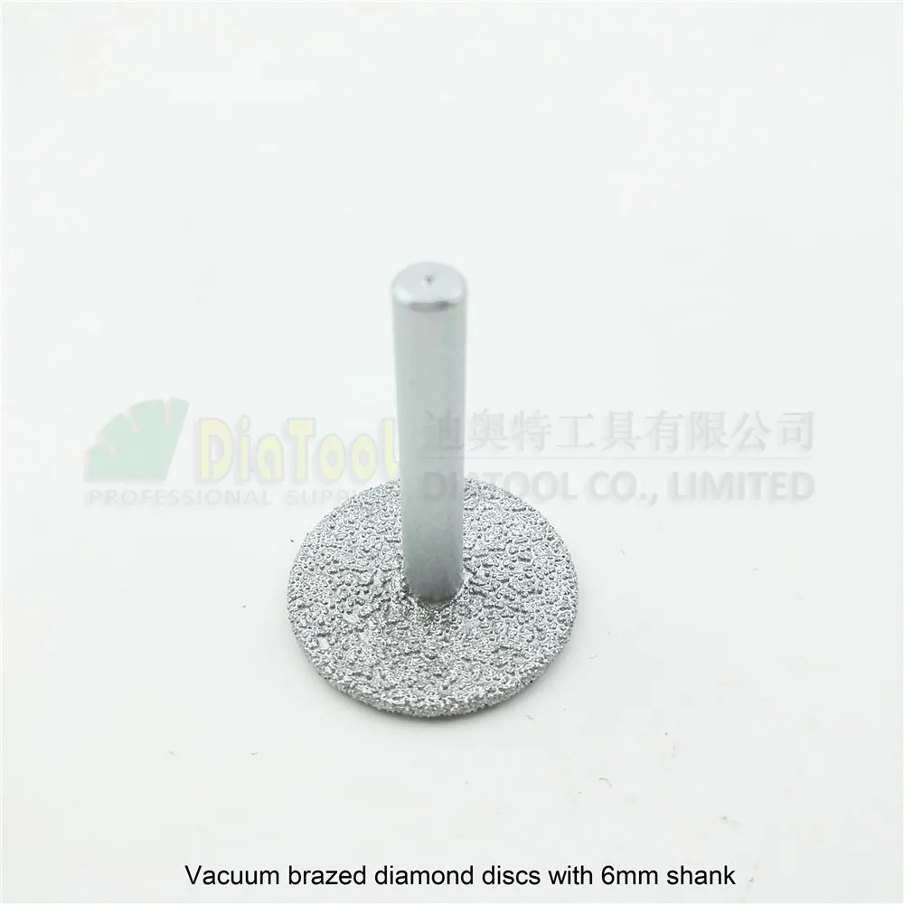 DIATOOL Diameter 30mm Vacuum Brazed Diamond Discs 6mm Shank Mini Saw Blade For Cutting Grinding Engraving Granite Stone|diamond blade|diamond saw