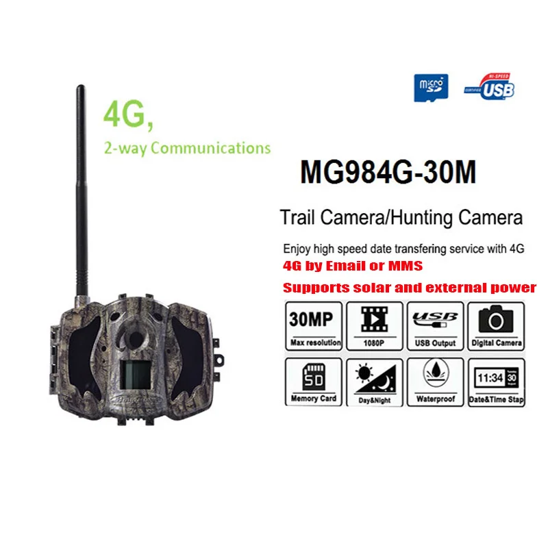 Bolyguard 30MP 1080P HD 4G беспроводная охотничья камера GSM MMS GPRS черная ИК-камера для фото-ловушек, быстрая передача времени