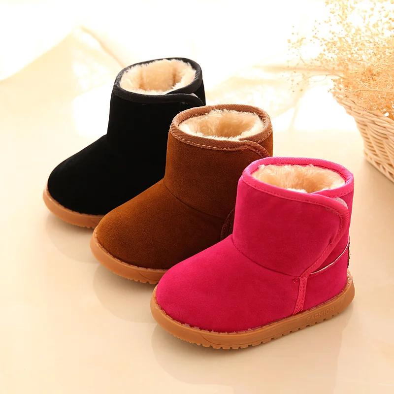 

Fashion Snow Boots Shoes For Baby Girls Boots Winter Warm Plush Inside Baby Snow Boots Shoes Flat With Round Toe Infant Boots
