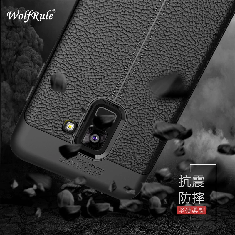 WolfRule чехол для Samsung Galaxy A8 2018 противоударный роскошный кожаный ТПУ A830 Fundas|case for samsung