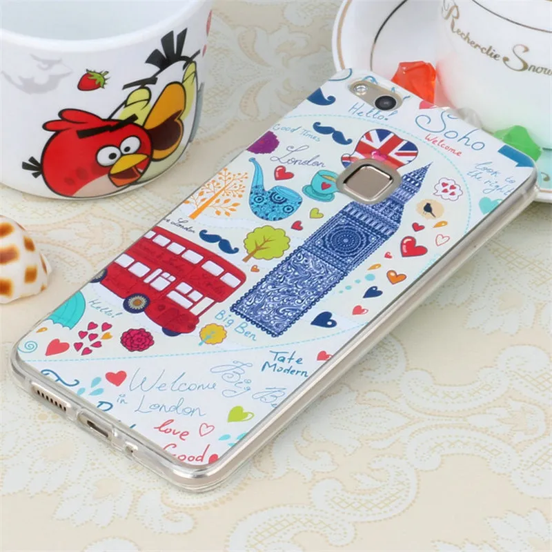 New TPU Soft Case For Huawei Nova Lite Relief Printing Silicone Gel Protection Phone Cover P10 |