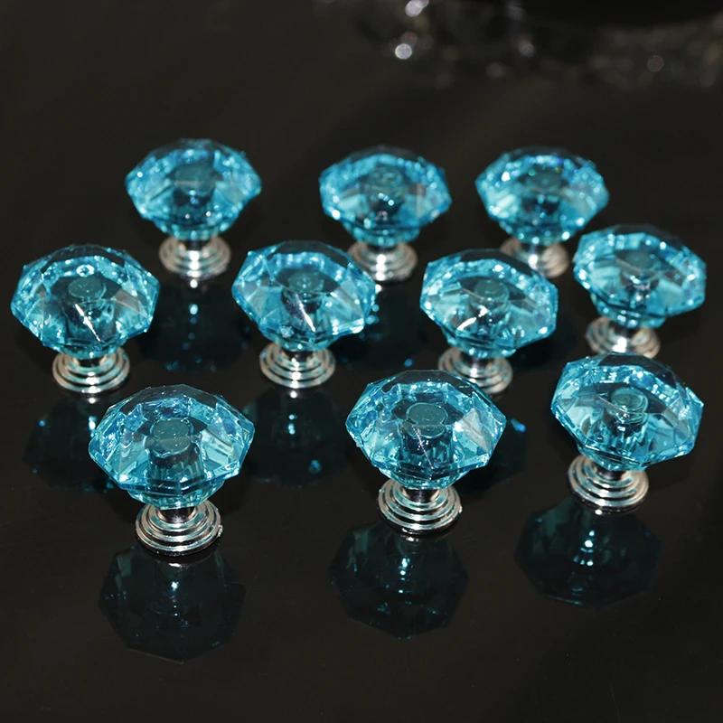 12 шт 25 мм кристалл Стекло акрил выдвижной ящик ручки шкафа и тянуть Diamond Форма