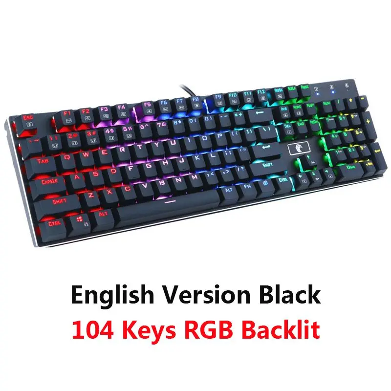 104RGB Backlit Black 81/87/104 ключей механическая клавиатура красный Цвета: коричневый, черный, синий переключатель Проводная игровая клавиатура светодиодный RGB подсветкой Anti-Ghosting для PC Gamer - Цвет: 104RGB Backlit Black
