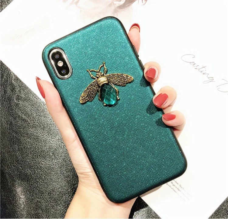 3D пчелы блеск Чехол для iPhone 11 Pro 6, 6 S, 7, 8 plus X XR XS Max для samsung S8 S9 Note9 10 Pro S10e плюс A30 A40 A50 A70 M10 M20
