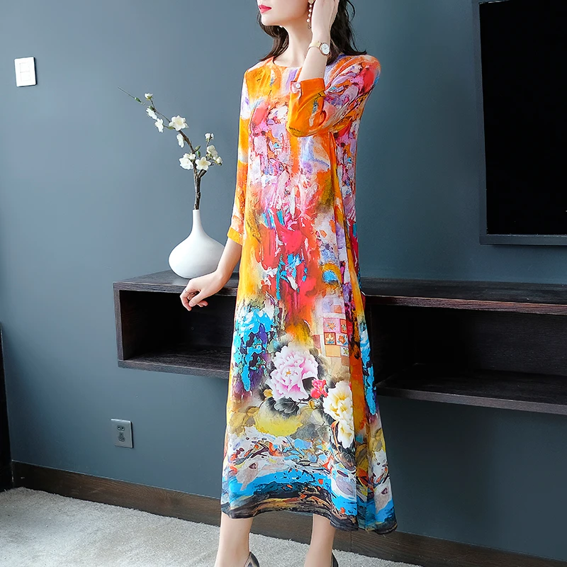 Модное женское платье с принтом летнее в европейском и американском стиле из