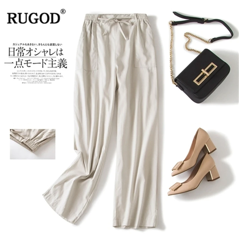 RUGOD/2019 Новое поступление Женские Простые Длинные прямые брюки мягкие свободные