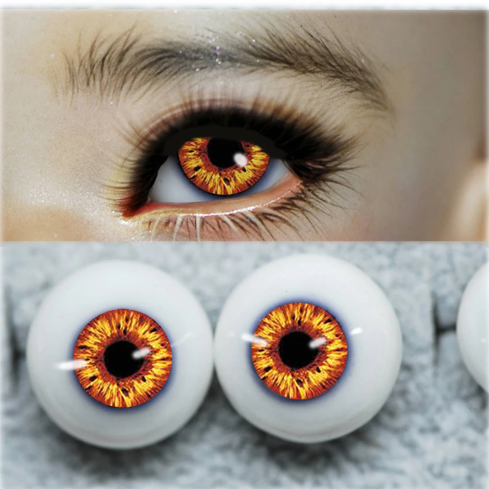 Круглые пластиковые очки для кукол bjd оранжевые желтые 1/4 1/3 1/6 BJD/SD SD MSD 12 мм 14 16 20 |