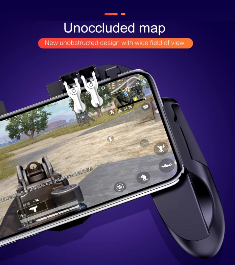 Игровой геймпад Pubg для мобильного телефона, игровой контроллер с крутым вентилятором L1r1, стрелок, триггер, кнопка огня для IPhone, Android, шесть пальцев