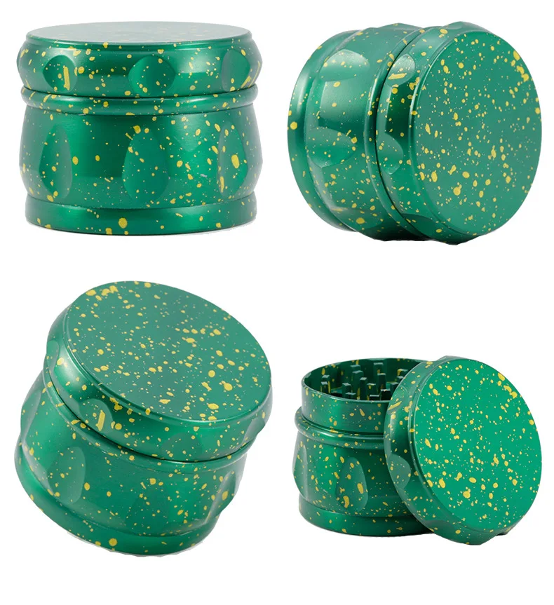 Измельчитель табака с золотыми точками 4 цвета диаметр 63 мм цинковый сплав форма