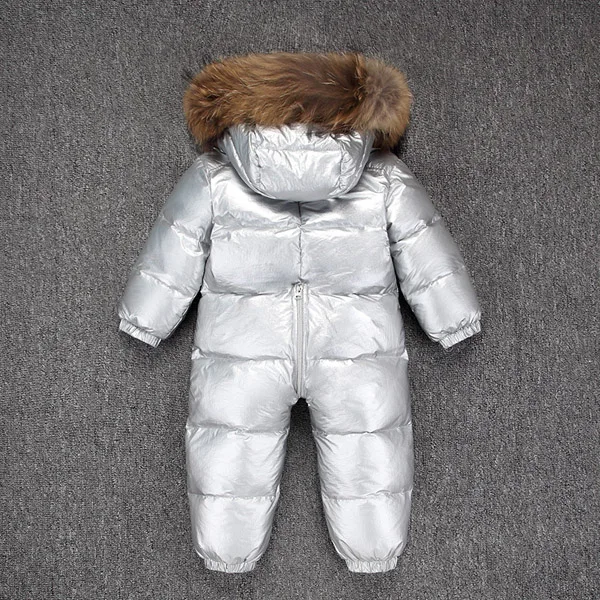 yin se raccoon fur Новинка; детский Пуховый комбинезон для мальчиков и девочек; плотная пуховая зимняя одежда - Цвет: yin se raccoon fur