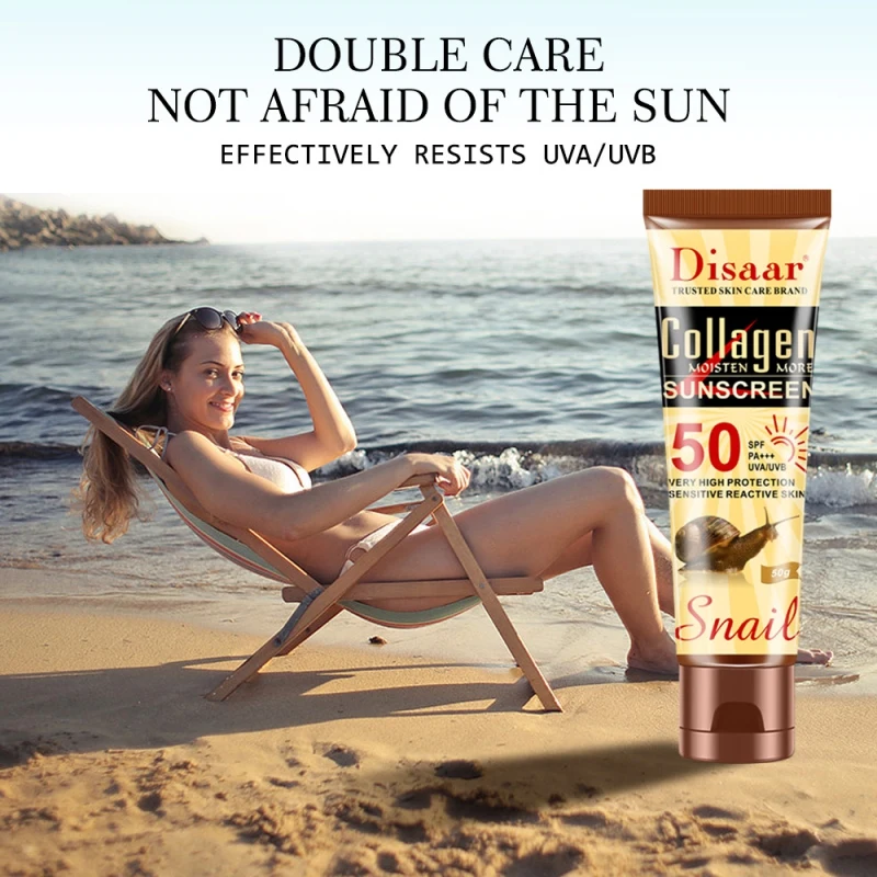 Новая коллагеновая эссенция улитки SPF 50 увлажняющий солнцезащитный крем против старения контроль за маслом анти-УФ отбеливающий солнцезащитный крем для лица