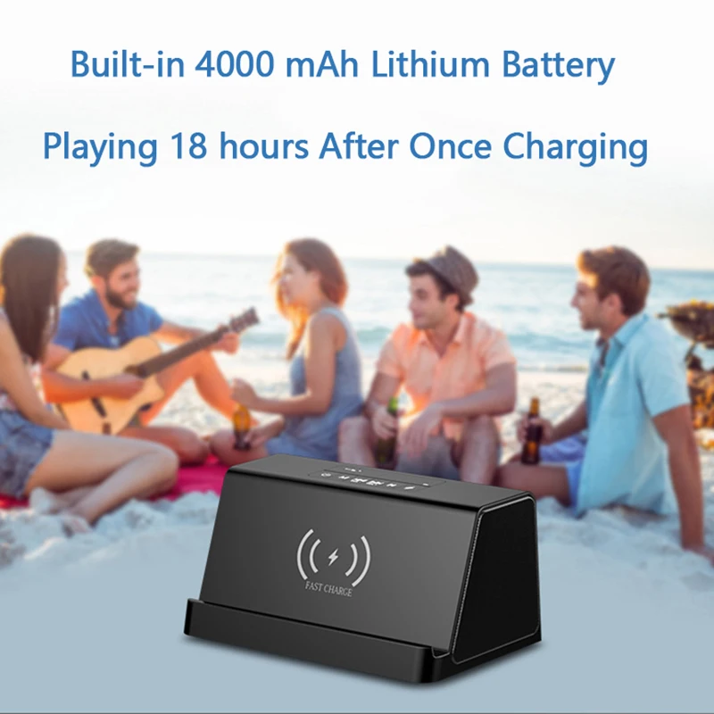 Портативный Bluetooth колонки с беспроводной зарядное устройство телефон стенд