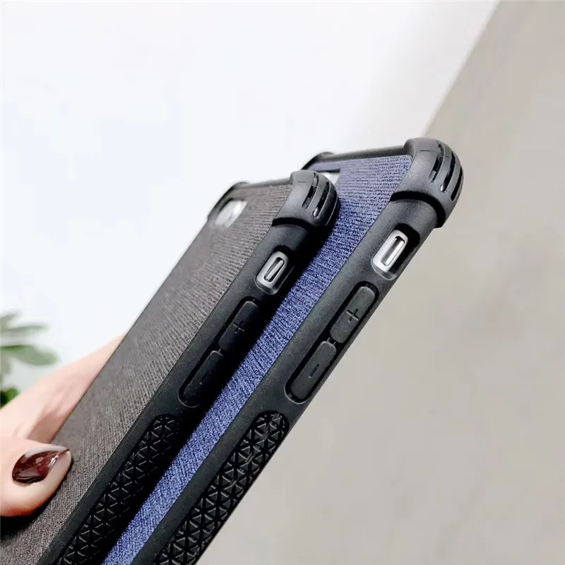 Heavy Duty Cloth Texture Case Coque For iPhone 7 Luxury Soft Silicone Phone Cases XS Max XR 8 Plus 6 6s 5s Fabric Cover |