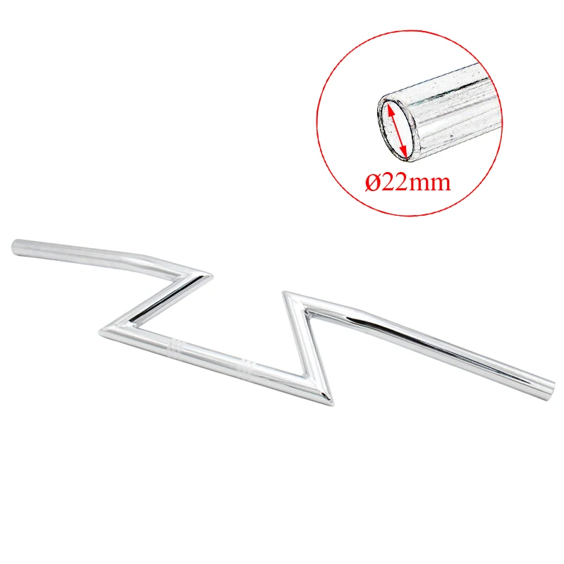 Chrome 22mm " 25 мм мотокросса Универсальный Драг руль Z Bars для Harley Cruiser Custom Touring для чоппера захваты для боббера - Цвет: Chrome 22mm