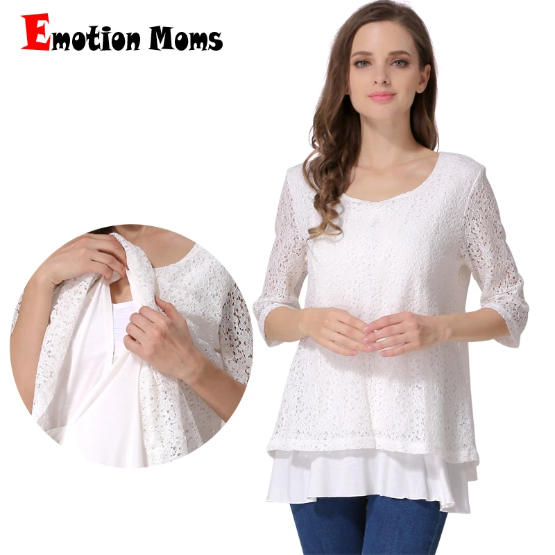 Emotion Moms Fashion Maternity Clothes Breastfeeding T-shirt Lactation Clothing for Pregnant Women Tops False 2 Pcs