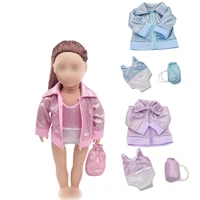 18 inch girls doll clothes casual suit jacket swimsuit backpack american new born dress baby toys fit 43 cm baby c281