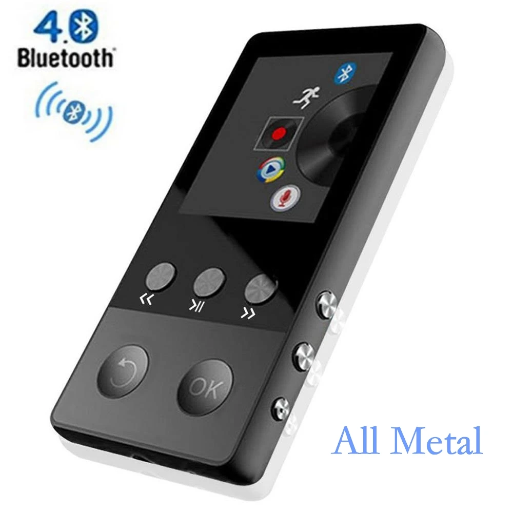 HiFi металлический MP4 плеер с Bluetooth 8 ГБ 2 0 дюймовый экран 80 часов поддержка 64 SD карта