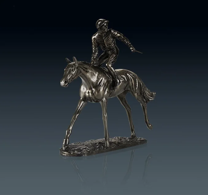 Статуя лошади гонщика ручной работы из смолы и меди|gifts and crafts|gift giftsresin sculpture |