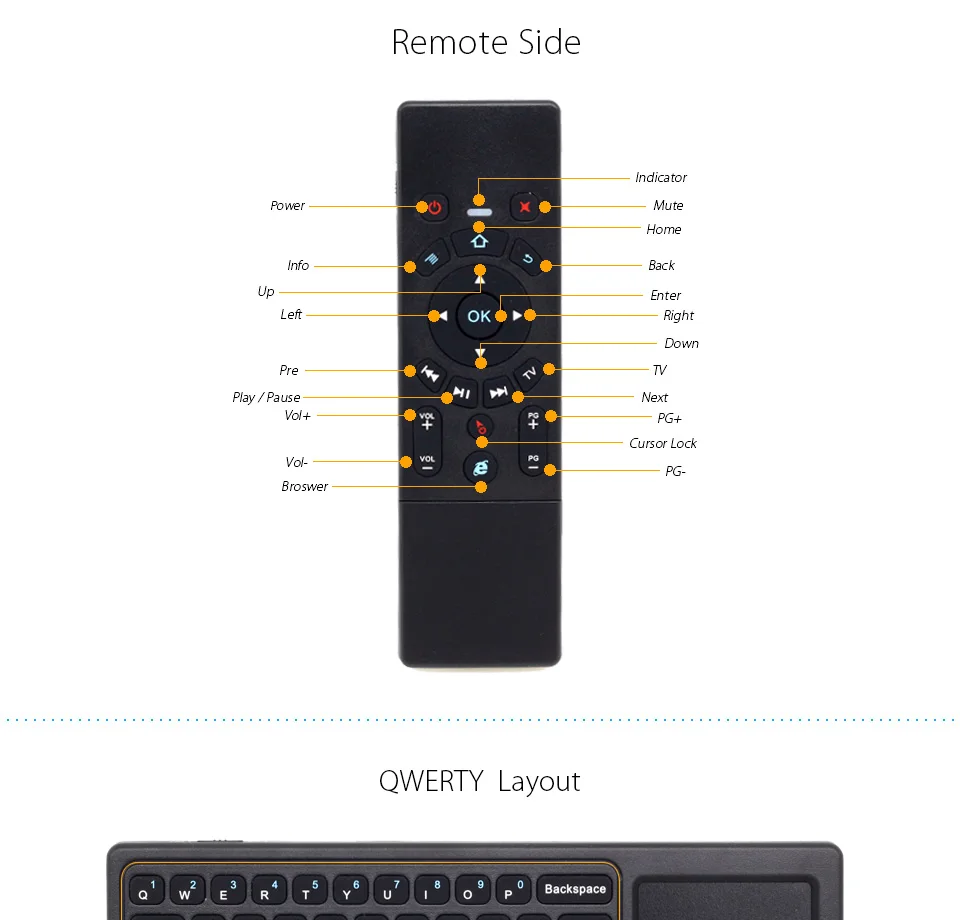 [100 шт./лот] JS6 2,4G мини беспроводная клавиатура Air mouse с тачпадом для Android tv Box, мини-ПК, проекторов, ноутбуков
