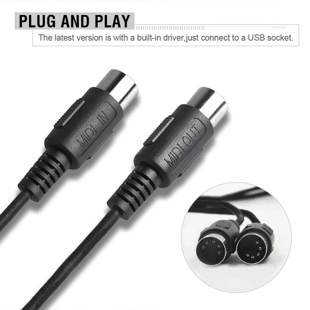 Адаптер USB IN OUT MIDI музыка пианино клавиатура кабель профессиональный конвертер