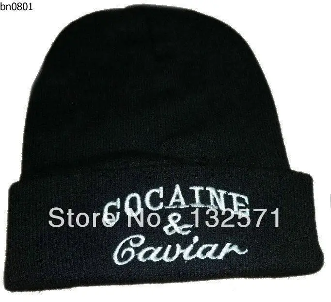 Free Shipping 1 piece 100% cotton knit hats Unisex SSUR x Clot C*caine &amp Caviar Black Beanie beanies for men hip hop | Аксессуары для