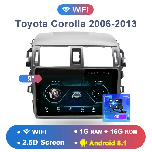 Junsun 2 Din мультимедийный видео плеер Android 8,1 gps навигация радио для Toyota Corolla E140/150 2006-2013 no 2 din dvd Радио - Цвет: WIFI For Corolla