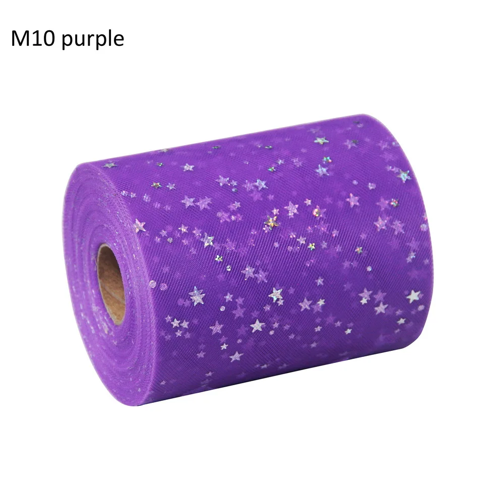 puple 6 дюймов блесток звезды блестками Туту Тюль Ткань - Цвет: puple