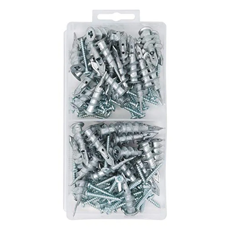 

Self Drilling Drywall Anchors E8/13x41mm Size 50 Pcs with with Pan Head Self Tapping Screws8x1-1/4 Assortment Kit