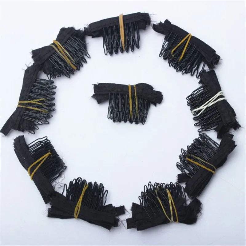 Fast shipping 10pieces/lot wig accessories wholesale black Hair Combs attach to caps for make use clips | Шиньоны и парики