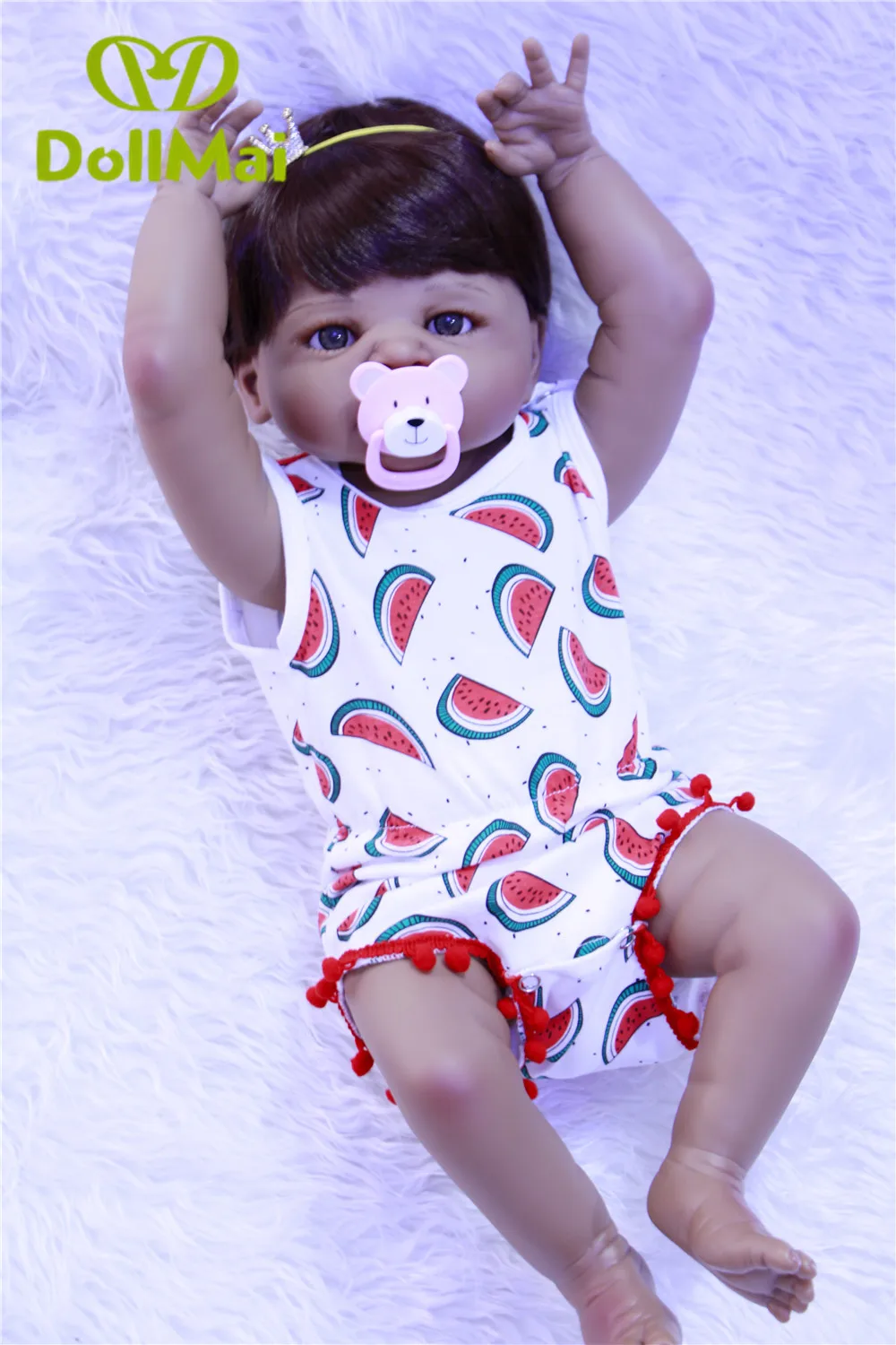 23 &quotсиликоновая Кукла Reborn Babies Реалистичная черная кожа стильный настоящий