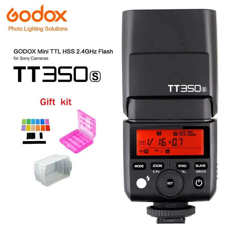 Godox Mini Speedlite TT350S вспышка для камеры TTL HSS GN36 Sony беззеркальная DSLR камера A7R A7RII A58 A99 A6000